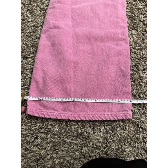 Zara Girls Size 11-12 Years Pink Wide Leg Jeans Button Fly 152 Cm - Picture 8 of 9